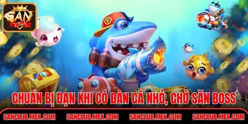 Chuẩn bị đạn khi có đàn cá nhỏ, chờ săn boss