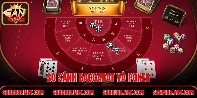 So sánh baccarat và poker